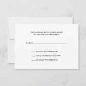 Lavendel-Rose und RSVP-Antwortkarte für Schwarze H RSVP Karte (Rückseite)