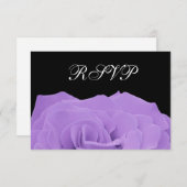 Lavendel-Rose und RSVP-Antwortkarte für Schwarze H RSVP Karte (Vorne/Hinten)