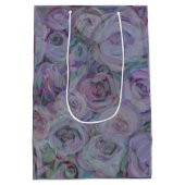 Lavendel Rose Wasserfarbene Kunst Mittlere Geschenktüte (Rückseite)