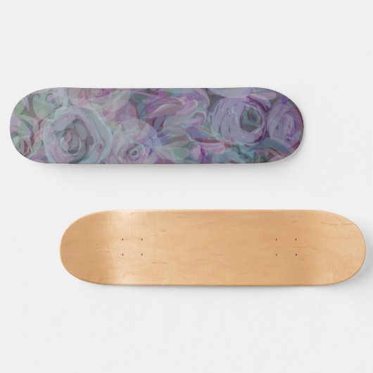 Lavendel Rose Wasserfarbene Kunst Skateboard (Horizontal)