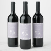 Lavendel Rose Wedding Wine Label Weinetikett (Flaschen)