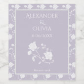 Lavendel Rose Wedding Wine Label Weinetikett (Einzelnes Label)