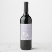 Lavendel Rose Wedding Wine Label Weinetikett (Vorderseite)
