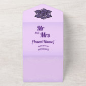 Lavendel Rose & White Sakura Blumenzehen All In One Einladung (Außenbereich)