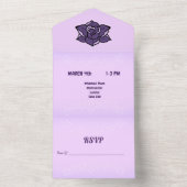 Lavendel Rose & White Sakura Blumenzehen All In One Einladung (Innen Boden)