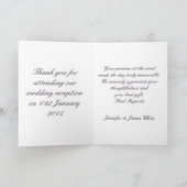 Lavendel-Rosen-Hochzeits-Reihe danken Ihnen Dankeskarte (Innenseite)