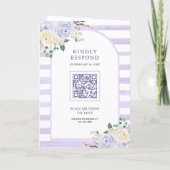 Lavendel-Rosen-Kürbis-QR-Code-Hochzeit Einladung (Rückseite)