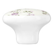 Lavendel-Rosen-schäbige Keramikknauf (Seitenansicht)