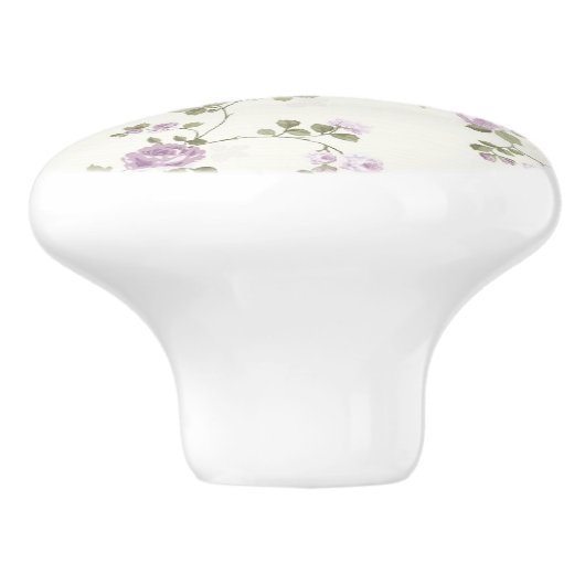 Lavendel-Rosen-schäbige Keramikknauf (Seitenansicht)