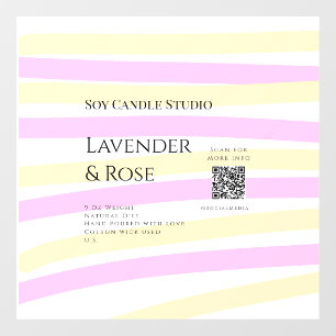 Lavendel-Rosen-Soja-Kerzen-Geschäft füge QR-Code T Fensteraufkleber