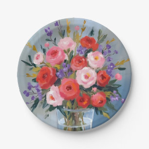 Lavendel-Rosen-Sträußchen   Blumen Malerei Floral Pappteller