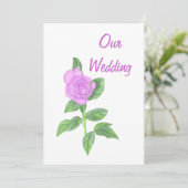 Lavendel Rosenmalerei, Einladungen für Hochzeiten (Stehend Vorderseite)