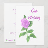 Lavendel Rosenmalerei, Einladungen für Hochzeiten (Vorne/Hinten)
