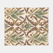 Lavendel-Rosmarin-Gold-Rollenmuster Fleecedecke (Vorderseite (Horizontal))