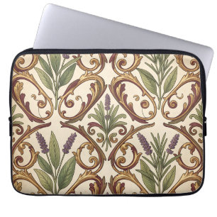 Lavendel-Rosmarin-Gold-Rollenmuster  Laptopschutzhülle