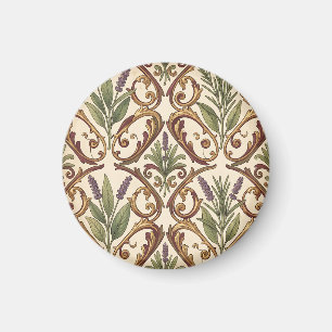 Lavendel-Rosmarin-Gold-Rollenmuster  Magnet