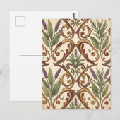 Lavendel-Rosmarin-Gold-Rollenmuster Postkarte (Vorne/Hinten)