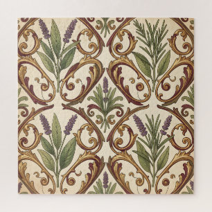 Lavendel-Rosmarin-Gold-Rollenmuster  Puzzle