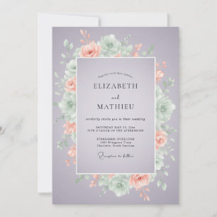 Lavendel Ruhige Sukkulente Hochzeit Einladung