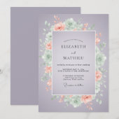 Lavendel Ruhige Sukkulente Hochzeit Einladung (Vorne/Hinten)