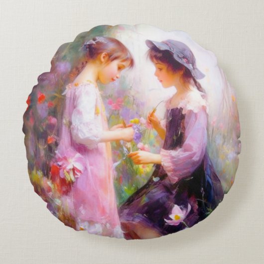 Lavendel Rundes Kissen (Vorderseite)