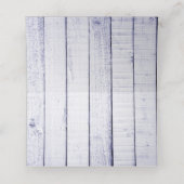 Lavendel Rustic Monogram Empfang Platzkarte (Innenseite Aufgefaltet)