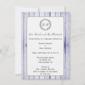 Lavendel Rustic Monogram Probe Dinner Einladung (Vorderseite)