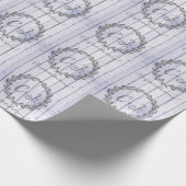 Lavendel Rustic Monogram Wedding Paper Geschenkpapier (Ecke)