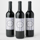 Lavendel Rustic Monogram Wedding Wine Label Weinetikett (Flaschen)