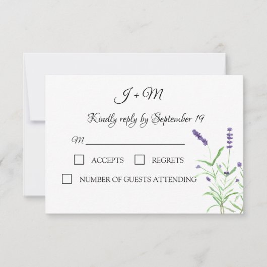Lavendel Rustikale Blume Moderne UAWG RSVP Karte (Vorderseite)