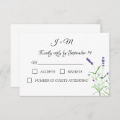 Lavendel Rustikale Blume Moderne UAWG RSVP Karte (Vorne/Hinten)