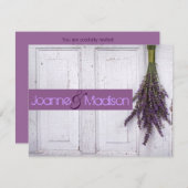 Lavendel rustikale Hochzeit Einladung (Vorne/Hinten)
