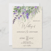 Lavendel rustikale Landschaft Vintage Hochzeit QR Einladung (Vorderseite)