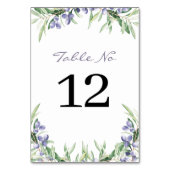 Lavendel Rustikaler Baum-Sitzplan Hochzeit Tischnummer (Rückseite)