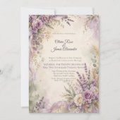 Lavendel-Sage-Hochzeit | Rustikaler Boho-Chic Einladung (Vorderseite)