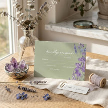 Lavendel-Sage-Rustikal-Hochzeits-Antwortkarte