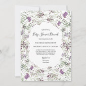 Lavendel Sage Wildblume Babydusche Brunch Einladung (Vorderseite)