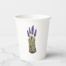 Lavendel Salbei Bündel Boho Papiertassen