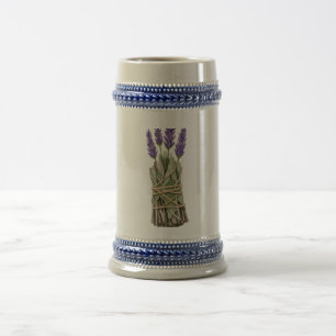 Lavendel-Salbei-Bündel Keramik-Bierkrug Bierglas