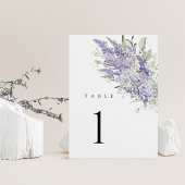Lavendel Salbei Grün Florale Hochzeitstisch Nummer