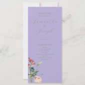 Lavendel-Salbei-Wildblumen-Hochzeitsprogramm (Vorderseite)