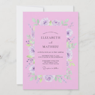 Lavendel Sanfte Blütenromanze Hochzeit Einladung