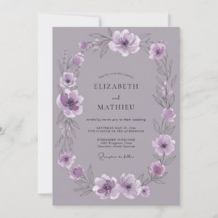 Lavendel Sanfte Hochzeitblüte Einladung