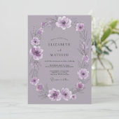 Lavendel Sanfte Hochzeitblüte Einladung (Stehend Vorderseite)