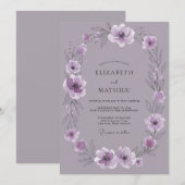 Lavendel Sanfte Hochzeitblüte Einladung (Vorne/Hinten)