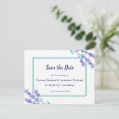 Lavendel Save the Date Einladung (Stehend Vorderseite)