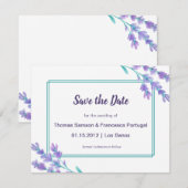 Lavendel Save the Date Einladung (Vorne/Hinten)