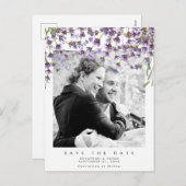 Lavendel Save the Date Foto Postkarte (Vorne/Hinten)