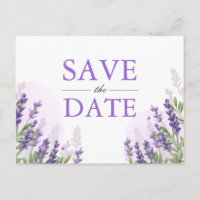 Lavendel Save the Date Postkarte Elegante Lila