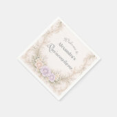 Lavendel Schimmer Barock Quinceañera Serviette (Ecke)